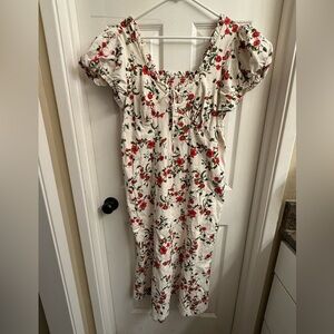 Maeve Linen Blend Puff-Sleeve
Sweetheart Midi Dress